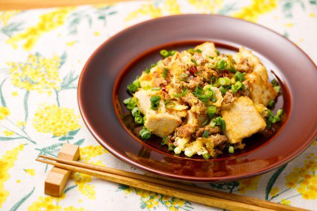 ひき肉と卵の雷豆腐